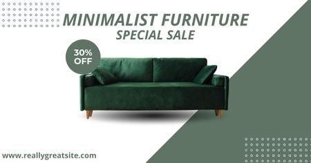 Furniture Ad with Modern Sofa Facebook AD Design Template