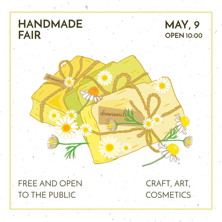 Ontwerpsjabloon van Instagram van Handmade Soap Fair Announcement