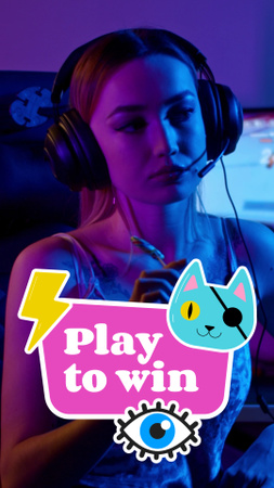 ゲームコミュニティのエンブレムを着た女性 TikTok Videoデザインテンプレート