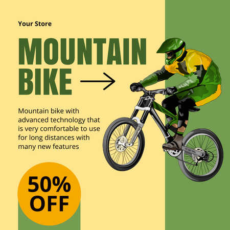 Designvorlage Rabatt auf Extremal-Mountainbikes für Instagram AD