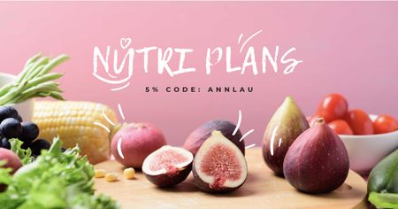 Plantilla de diseño de nutri planes ofrecen con comestibles frescos Facebook AD 