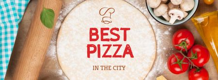 Modèle de visuel promotion du restaurant avec des ingrédients pizza - Facebook cover