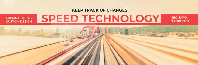 Designvorlage Speed Railway Technology Trends At Expo für Twitter