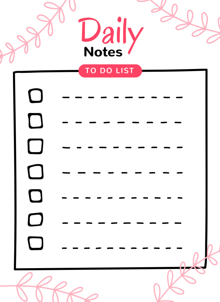 Doodle Daily Things To Do List Notepad 4x5.5in – шаблон для дизайну