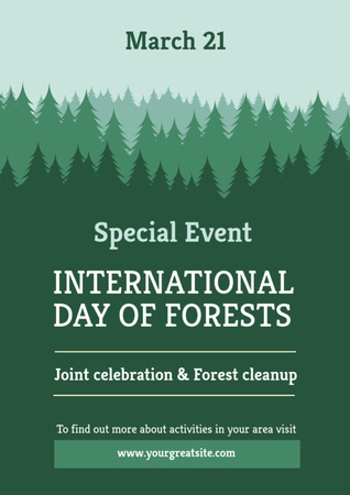 Plantilla de diseño de Anuncio del evento del Día Internacional de los Bosques Flyer A4 