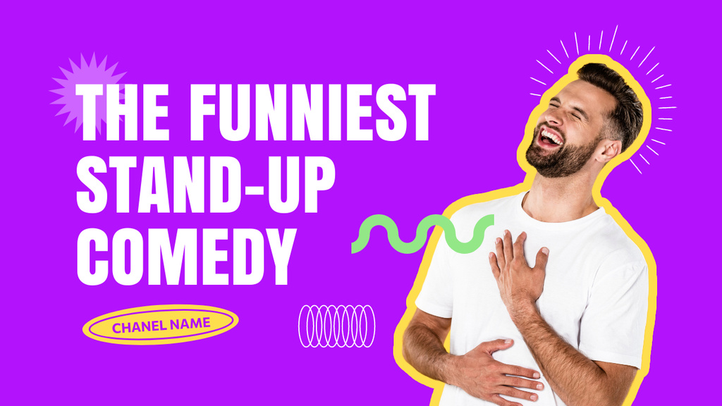 Ontwerpsjabloon van Youtube Thumbnail van Promo of The Funniest Stand-up Comedy Show