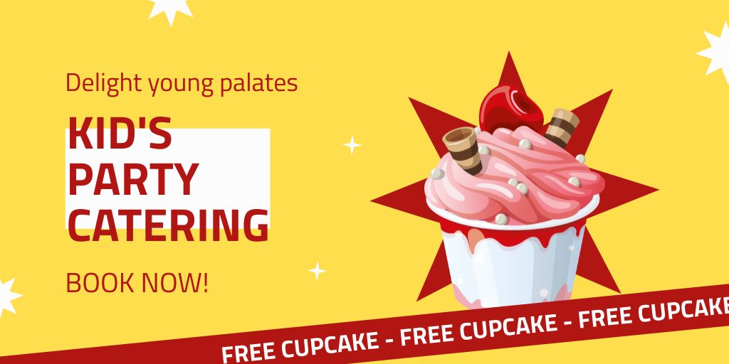 Plantilla de diseño de Catering for Children's Party with Delicious Ice Cream Twitter 