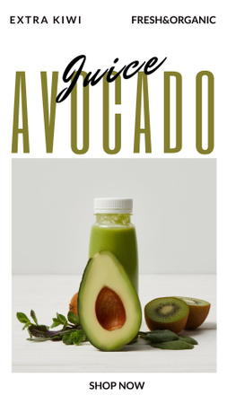 Healthy Food Offer with Organic Juice Instagram Story Šablona návrhu