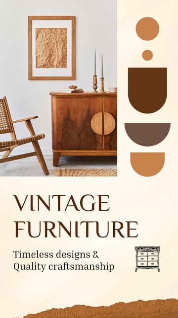 Ontwerpsjabloon van Instagram Video Story van Antique Furniture At Discounted Rates In Shop