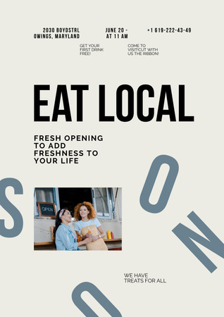 Local Cafe is to Open Poster Design Template
