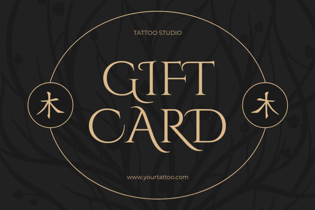 Simple Elegant Offer of Tattoo Salon Gift Certificate – шаблон для дизайну