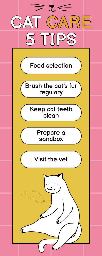 Plantilla de diseño de Best Tips of Cats Care Infographic 