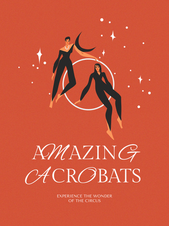 Ontwerpsjabloon van Poster US van Circus Show Announcement with Acrobats