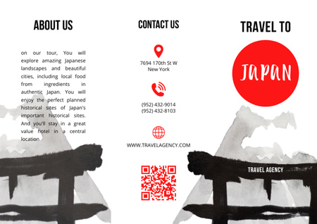 Japán utazási ajánlat Brochure tervezősablon