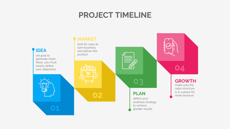 Рост бизнес-проекта Timeline – шаблон для дизайна