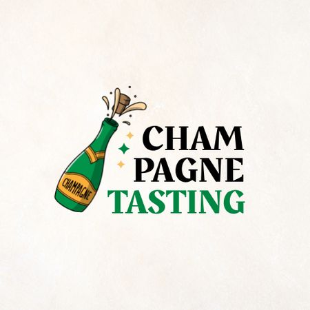 Champagne Tasting Ad Logo Modelo de Design