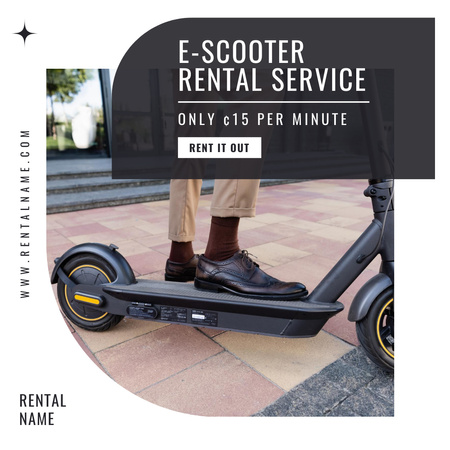 E-Scooter Rental Service Ad Instagram Design Template