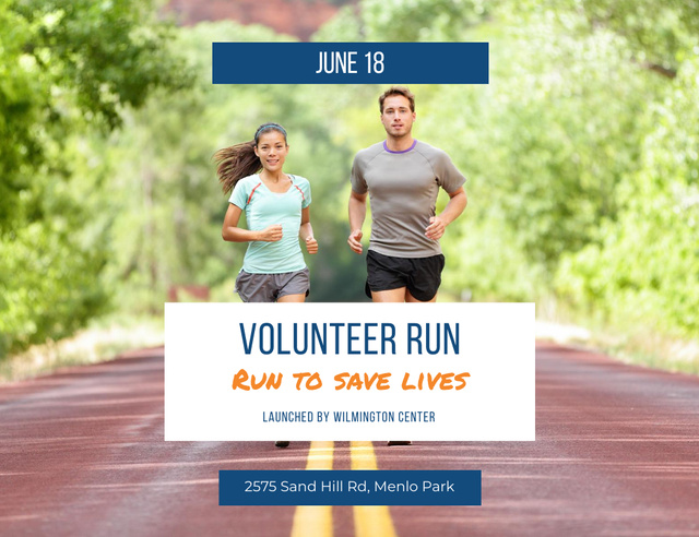 Summer Charity Run for Lives Invitation 13.9x10.7cm Horizontal Πρότυπο σχεδίασης