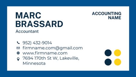 Accounting Services Proposal Business Card US Design Template