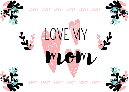 Greeting on Mothers day on Flowers frame Postcard – шаблон для дизайна