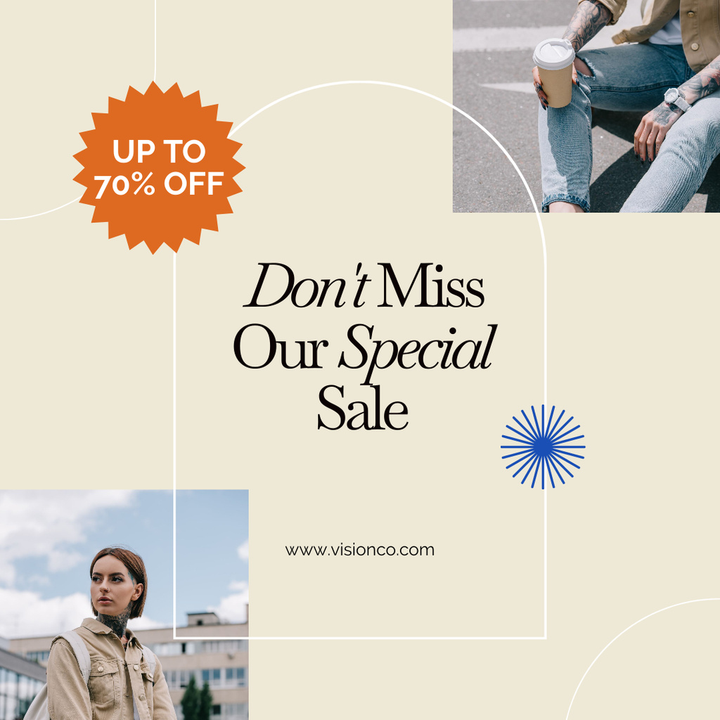 Special Fashion Sale of Casual Wear Instagram Design Template