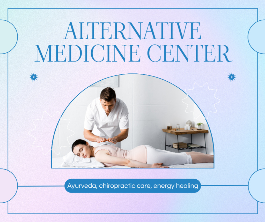Awesome Alternative Medicine Center With Energy Healing Offer Facebook Design Template