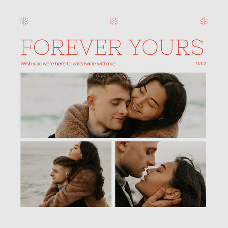 Kuva monirotuisesta pariskunnasta ystävänpäiväksi Instagram Design Template