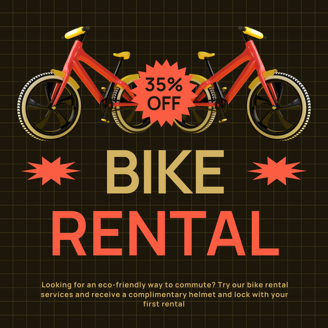 Bike Loan Services Offer on Black Instagram – шаблон для дизайна