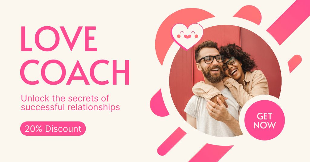 Template di design Design Your Ideal Relationship with Love Coach Facebook AD