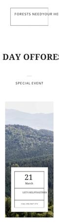 International Day of Forests Event Scenic Mountains Skyscraper Design Template