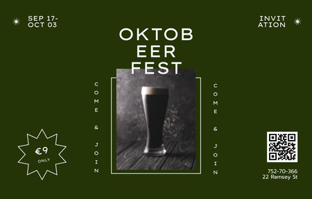 Modèle de visuel Annonce de la célébration de l'Oktoberfest avec annonce à prix fixe - Invitation 4.6x7.2in Horizontal