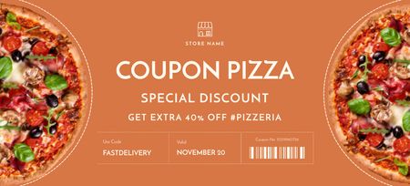 Platilla de diseño Extra Discount on Pizza Coupon 3.75x8.25in
