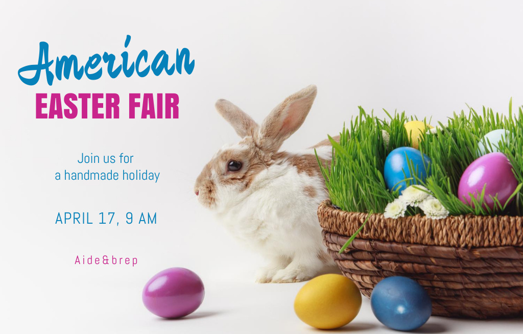 Traditional American Easter Fair Invitation 4.6x7.2in Horizontal Design Template