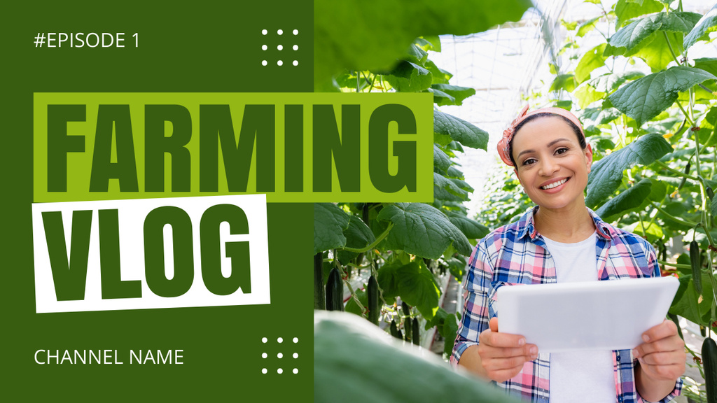 Farming Vlog Cover Youtube Thumbnail – шаблон для дизайну