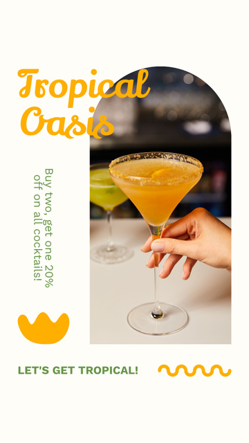 Discount on Delicious Tropical Cocktails Instagram Story Tasarım Şablonu