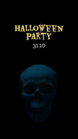 Spooky Cocktails And Flamed Skull On Halloween Party TikTok Video Design Template