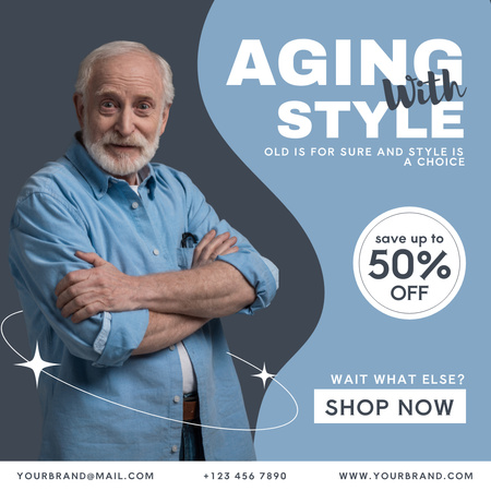 Template di design Stylish Looks For Seniors With Discount Instagram
