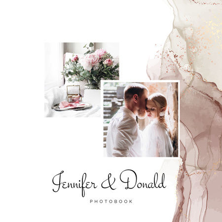 Wedding Story of Cute Couple Photo Book Design Template