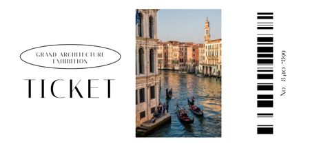 Ontwerpsjabloon van Ticket DL van Grote Architectuurtentoonstelling Met Uitzicht Op Venetië