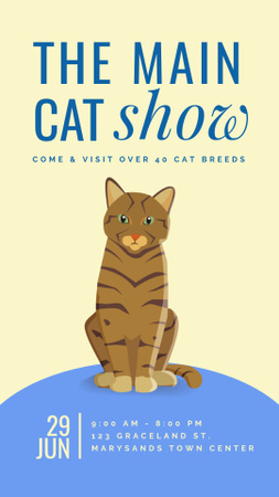 Main Cat Show With Several Breeds In June Instagram Story Design Template