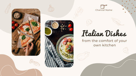 Plantilla de diseño de Sabrosos platos italianos cocinados en tu cocina Youtube Thumbnail 