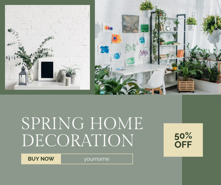 Home Decor Spring Sale Announcement Facebook Design Template