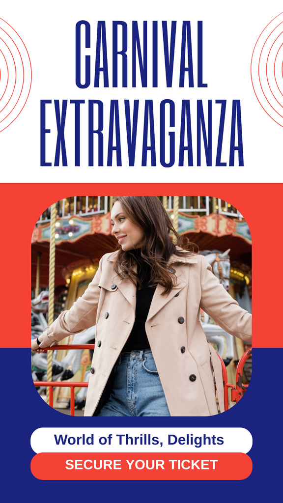 Awesome Carnival Extravaganza Announcement Instagram Story Modelo de Design