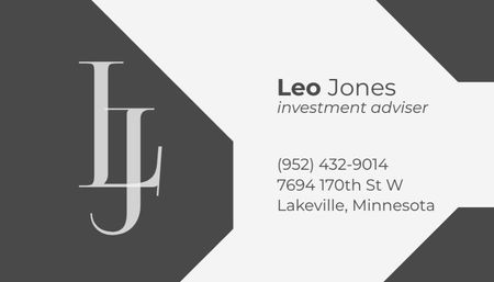 Contacts Information of Investment Advisor Business Card US Design Template