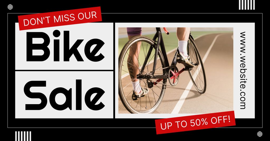 Designvorlage Unmissable Bikes Sale Offer on Black für Facebook AD