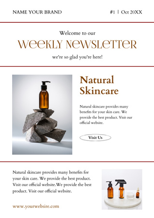 Template di design Cosmetici e prodotti per la cura della pelle Newsletter