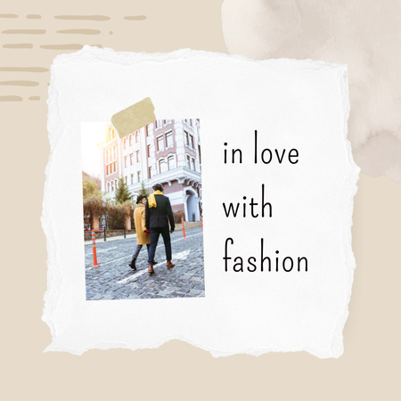 Fashion Inspiration with Stylish People Instagram Design Template