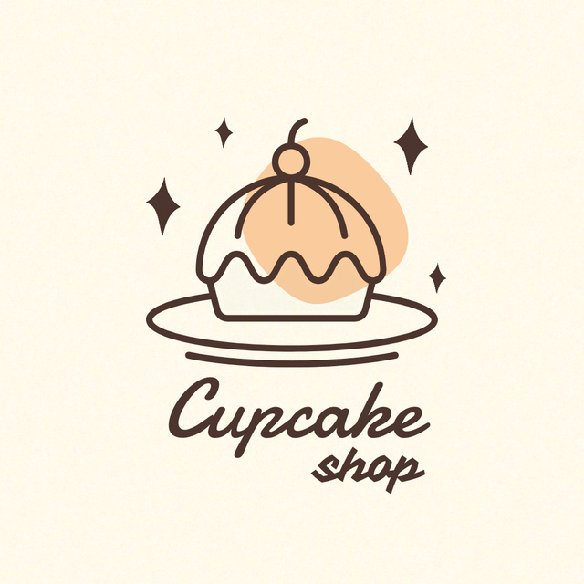 Delectable Bakery Ad with Yummy Cupcake In Yellow Logo 1080x1080px Šablona návrhu