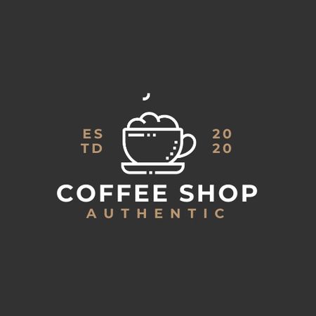 Authentic Coffee Shop Ad with Coffee Cup Animated Logo Design Template