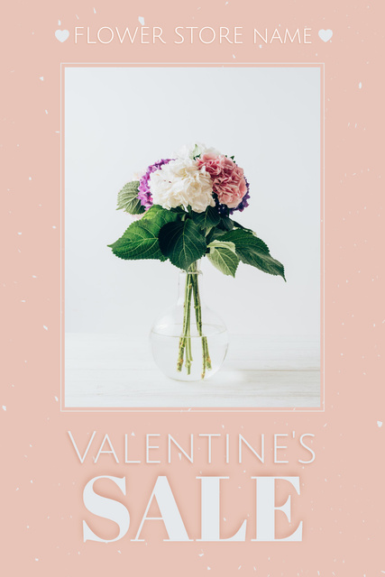 Valentine's Day Flower Sale Pinterest Šablona návrhu